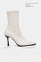 Sharon Beige Matte Stretch Pointed Toe Thin Heel Women's Boots - 2