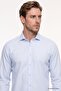 Men's Blue Slim Fit Narrow Cut Italian Collar Dobby Shirt - 3