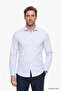 Men's Blue Slim Fit Narrow Cut Italian Collar Dobby Shirt