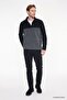 Men's Black-Light Melange Anti-Pilling Non-Pilling Standard Fit Stand-up Collar Fleece Sweatshirt - 3