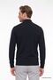 Men's Navy Blue Non-Pilling Standard Fit Normal Cut Half Turtleneck Knitwear Sweater - 7