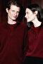Men's Claret Red Anti-pilling Non-Pilling Heat-Protecting Standard Fit Stand-Up Collar Fleece Sweatshirt - 3