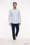 Men's Navy Blue Comfort Fit Relaxed Cut Flexible Classic Trousers with Side Pockets - 2