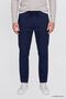 Men's Navy Blue Oversize Loose Fit Waist-Tied Cotton Flexible Dobby Side Pocket Trousers - 3