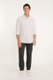 Men's Khaki-White 100% Cotton Comfort Fit Relaxed Cut Button-Down Collar Striped Shirt - 3