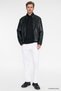 Men's Black Standard Fit Regular Cut Shirt Collar Slim Padded Coat - 5