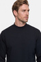 Men's Navy Blue Cotton Standard Fit Regular Cut Half Turtleneck Sweatshirt - 3
