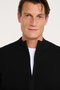 Men's Black Cotton Standard Fit Regular Cut Stand Collar Knitwear Cardigan - 5