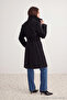 Petite Siyah Oversize Kalıp Kaşe Kaban TWOAW27KB00057 - 5