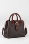 Box Bitter Brown Croco Handle Removable Strap 2 Compartment Snap Zipper Closure Hand and Shoulder Bag - 4