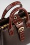 Box Bitter Brown Croco Handle Removable Strap 2 Compartment Snap Zipper Closure Hand and Shoulder Bag - 6