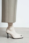 Sharon Beige Matte Stretch Pointed Toe Thin Heel Women's Boots - 3