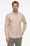 Men's Oxford Easy-Iron Cotton Anti-Sweat Shirt Beige Button Collar Slim Fit Slim Fit - 2