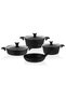Mastercook 7-Piece Granite Cookware Set Black - 2