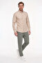 Men's Oxford Easy-Iron Cotton Anti-Sweat Shirt Beige Button Collar Slim Fit Slim Fit - 3