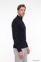 Men's Navy Blue Non-Pilling Standard Fit Normal Cut Half Turtleneck Knitwear Sweater - 2