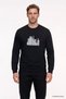 Men's Black Cotton Standard Fit Regular Cut Crew Neck Sweatshirt - 2