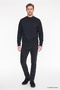 Men's Navy Blue Cotton Standard Fit Regular Cut Half Turtleneck Sweatshirt - 2