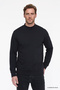 Men's Navy Blue Cotton Standard Fit Regular Cut Half Turtleneck Sweatshirt