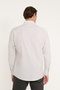 Men's Khaki-White 100% Cotton Comfort Fit Relaxed Cut Button-Down Collar Striped Shirt - 6