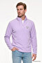 Men's Lilac Anti-Pilling, Non-Pilling, Cold-Proof, Standard Fit Embroidered Sweatshirt Fleece