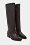 Herbert Brown Matte Pointed Toe Block Heel Women's Riding Boots - 4