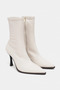 Sharon Beige Matte Stretch Pointed Toe Thin Heel Women's Boots - 4