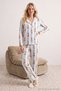 Multicolored 100% Cotton Striped Rabbit Patterned Knitted Pajama Set THMAW25PT00193 - 2
