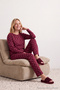Burgundy 100% Cotton Polka Dot and Heart Knitted Pajama Set THMAW25PT00039 - 3