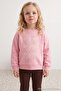 Brown Girls' Cotton Thick Fleece Inside Printed Knitted Bottom - Top Set Tkdaw27Au00063