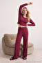 Bordo Viskon Örme Pijama Takımı TWOAW21AU0034 - 3