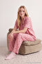 Dusty Rose Heart Knitted Pajamas Set Thmss24Pt00286 - 3