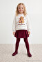 Ecru Thick Girls' Plain Knitted Capybara Sweatshirt Tkdaw27Sw00028 - 2