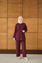 Women's Trouser Suit Burgundy - 3