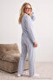 Blue 100% Cotton Striped Shirt-Pants Knitted Pajama Set THMAW24PT00144 - 4