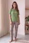 Green Life is Good Patterned Short Sleeve Knit Women's Pajama Set - 6
