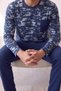 Smoked Camouflage Patterned Stylish Men's Long Sleeve Pajama Set - 3