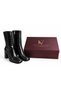 Fv508S Women's Black Crocodile Printed Leather Blunt Toe Thick Block Heeled Zippered Ankle Boots - 8