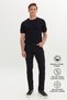 Men's Black Non-Kneeling 360 Degree Stretching in All Directions S Slim Fit Diagonal Patterned Flexible Trousers - 7