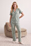 Mint 100% Cotton Floral Ruffled Knitted Pajama Set THMSS24PT00227 - 2