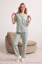 Mint 100% Cotton Floral Ruffled Knitted Pajama Set THMSS24PT00227