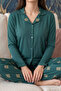 Emerald Mosaic Florado Exclusive Button-Front Long-Sleeved Women's Pajama Set - 5