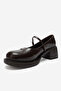 Luanda Brown Strappy Women's Thick Heeled Mary Jane Shoes - 8