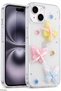 iPhone 13/14/15 Case Transparent Glittery Colorful 3D Butterfly Pattern Bow Ribbon Silicone Cover