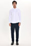 Men's Slim Fit Slim Cut Long Sleeve Cotton Easy-Iron White Button-Down Collar Shirt - 2