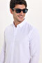Men's Slim Fit Slim Cut Long Sleeve Cotton Easy-Iron White Button-Down Collar Shirt - 8