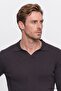 Men's Brown Standard Fit Regular Cut Polo Neck Jacquard Knitwear Sweater - 5