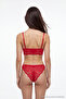 Red Lace Ribbon/Bow Capless Strap Knitted Underwear Set Thmaw25Cc00022 - 2
