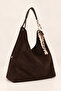 Women's Shoulder Bag Genuine Suede Leather Large Size Shopper Large Volume Shawl Detailed Daily Bag Elt3009 - 2