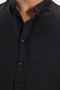 Men's Slim Fit, Slim Cut, Cotton, Easy-Iron, Black, Judge Collar Shirt - 4